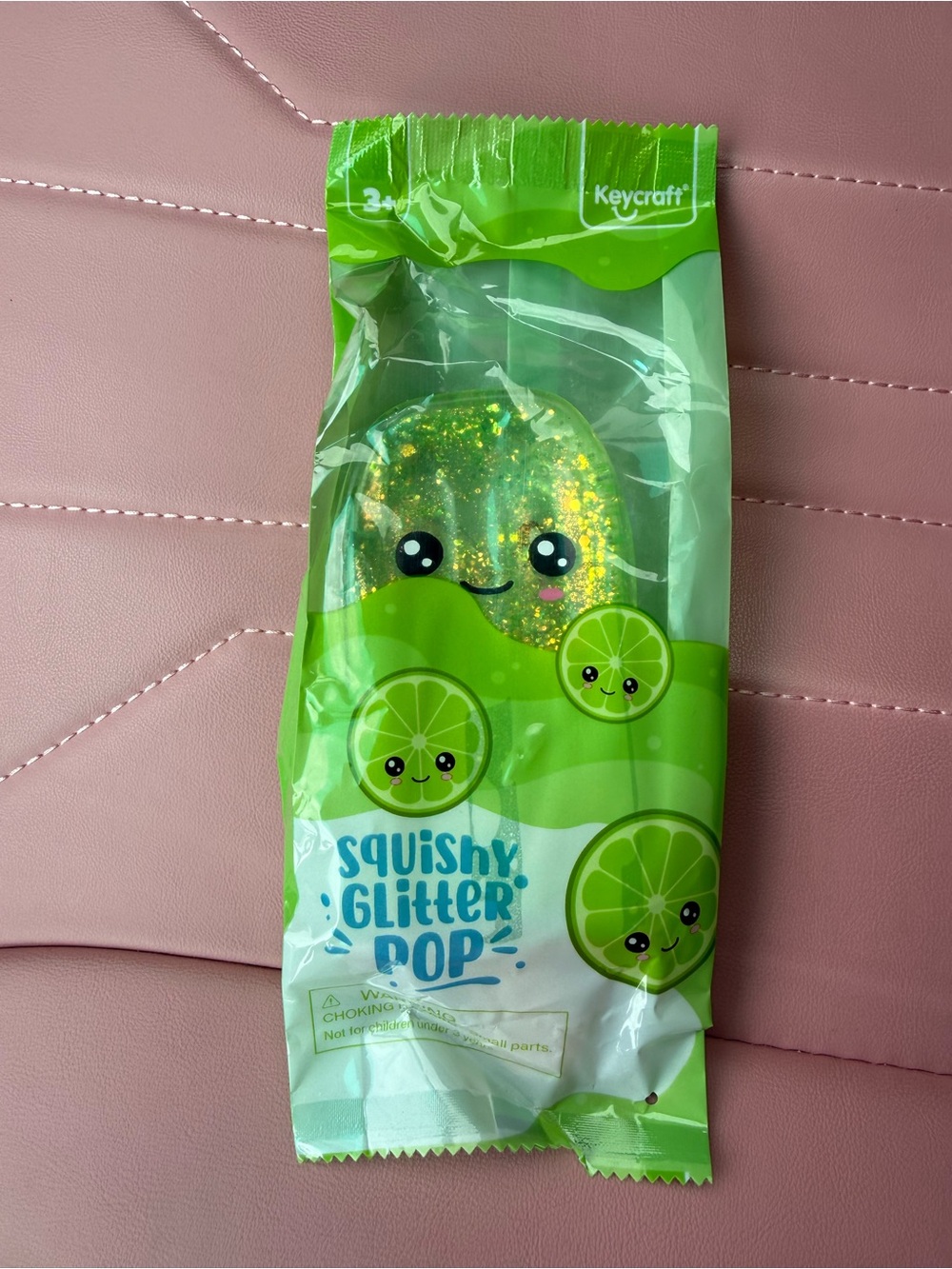 Keycraft Squishy Glitter Pop Lime Toy - Green Viral